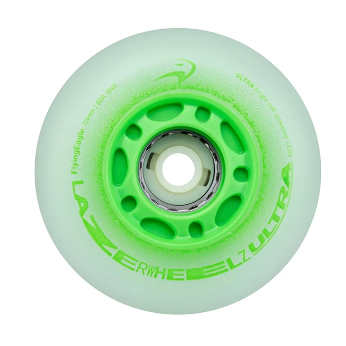 Светящиеся колеса для роликов Flying Eagle Lazerwheels Ultra Green