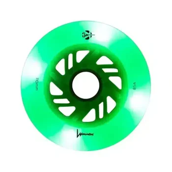 Светящиеся колеса для роликов FR Skates Luminous White\Green Glow 125 mm (6шт)