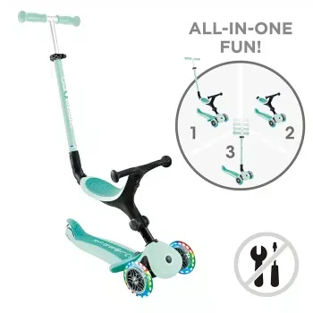 Детский самокат-трансформер Globber Go•Up Active Lights Mint (3-в-1)