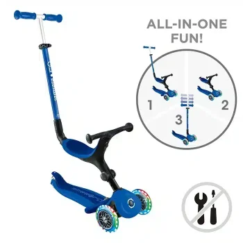 Детский самокат-трансформер Globber Go•Up Active Lights Navy Blue (3-в-1) Детский самокат-трансформер Globber Go•Up Active Lights Navy Blue (3-в-1)