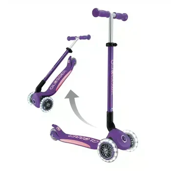 Детский трехколесный самокат Globber Elite Lights Purple